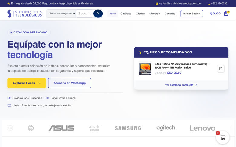 Sitio web de Suministros Tecnológicos